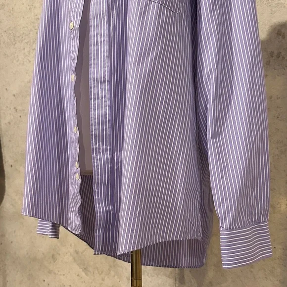 Club Room Lavender Stripe Button-Down | Eclectic Grandpa | Men’s 34-35 Unisex - Picture 4 of 5